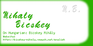 mihaly bicskey business card