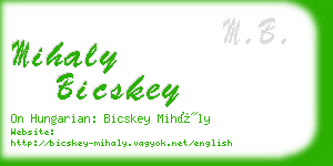 mihaly bicskey business card